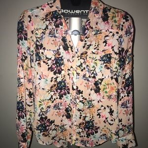 Express Light Pink Floral Blouse